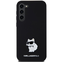Karl Lagerfeld Silicone Choupette Metal Pin dėklas Samsung Galaxy S24+ - juodas
