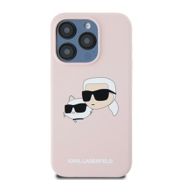 Karl Lagerfeld Silicone Karl&Choupette MagSafe dėklas iPhone 15 Pro Max - rožinis