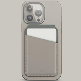 UNIQ Lyden DS magnetinė RFID piniginė su telefono stovu - smėlio ir žalios spalvos