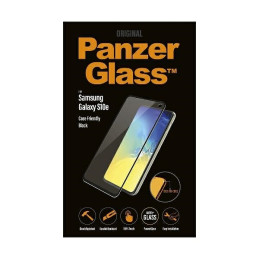 PanzerGlass E2E Super+ grūdintas stiklas, skirtas Samsung Galaxy S10e - su juodu rėmeliu