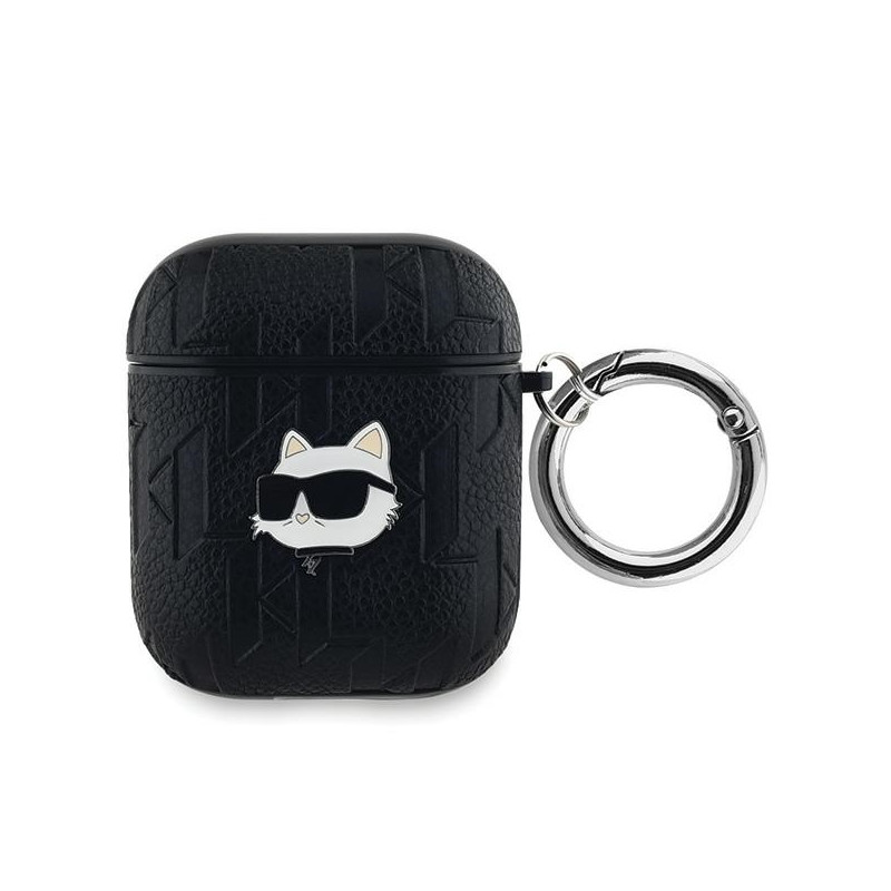 Karl Lagerfeld Monogram Choupette Head dėklas, skirtas AirPods 1/ 2 - juodas