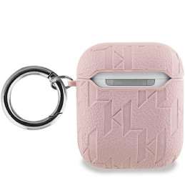 Karl Lagerfeld Monogram Choupette Head dėklas, skirtas AirPods 1/ 2 – rožinis