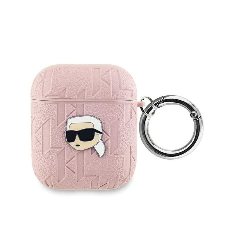 Karl Lagerfeld Monogram Karl Head dėklas, skirtas AirPods 1/ 2 – rožinis