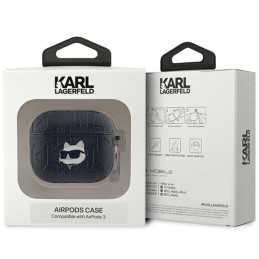 Karl Lagerfeld Monogram Choupette Head dėklas, skirtas AirPods 3 – juodas