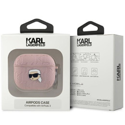 Karl Lagerfeld Monogram Karl Head dėklas, skirtas AirPods 3 – rožinis