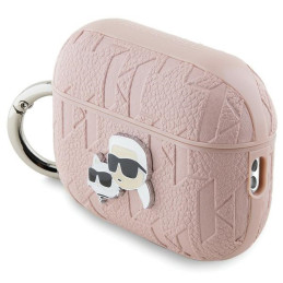 Karl Lagerfeld Monogram Karl & Choupette Head dėklas, skirtas AirPods Pro 2 – rožinis