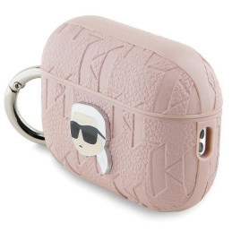 Karl Lagerfeld Monogram Karl Head dėklas, skirtas AirPods Pro 2 – rožinis