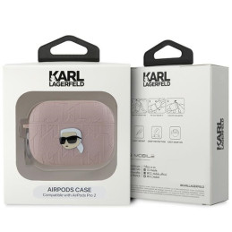 Karl Lagerfeld Monogram Karl Head dėklas, skirtas AirPods Pro 2 – rožinis