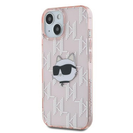 Karl Lagerfeld IML Choupette Head & Monogram dėklas iPhone 13 - rožinis