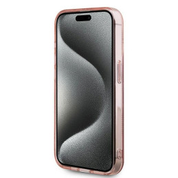 Karl Lagerfeld IML Choupette Head & Monogram dėklas, skirtas iPhone 15 Pro Max - rožinis