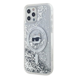 Karl Lagerfeld Liquid Glitter Choupette Head MagSafe dėklas, skirtas iPhone 12/ 12 Pro – skaidrus