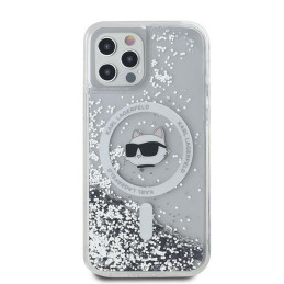 Karl Lagerfeld Liquid Glitter Choupette Head MagSafe dėklas, skirtas iPhone 12/ 12 Pro – skaidrus