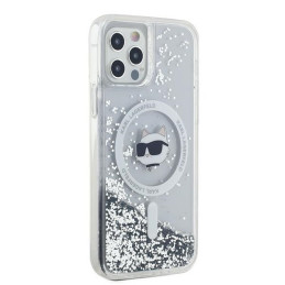 Karl Lagerfeld Liquid Glitter Choupette Head MagSafe dėklas, skirtas iPhone 12/ 12 Pro – skaidrus