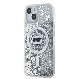 Karl Lagerfeld Liquid Glitter Choupette Head MagSafe dėklas iPhone 13 - skaidrus