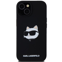 Karl Lagerfeld silikoninė Choupette Head MagSafe dėklas, skirtas iPhone 15 Plus / 14 Plus - juodas