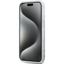 Karl Lagerfeld Liquid Glitter Karl Head MagSafe dėklas, skirtas iPhone 15 / 14 / 13 - skaidrus