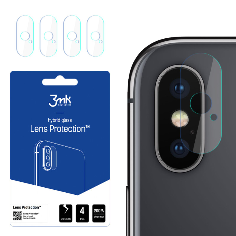 3mk Lens Protection™ hibridinis fotoaparato stiklas, skirtas iPhone X