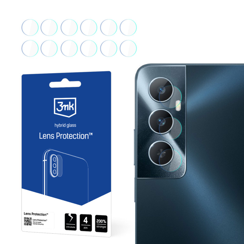 3mk Lens Protection™ hibridinis fotoaparato stiklas, skirtas Realme C65