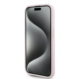 Karl Lagerfeld Diagonal Quilted Script dėklas, skirtas iPhone 15 Pro - rožinis