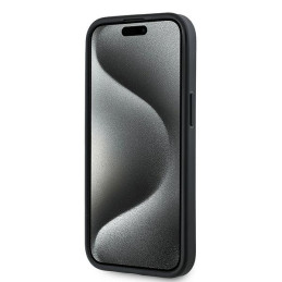 Karl Lagerfeld Diagonal Quilted Script dėklas, skirtas iPhone 15 Plus / 14 Plus - juodas