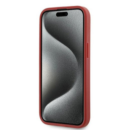 Karl Lagerfeld Diagonal Quilted Script dėklas, skirtas iPhone 15 / 14 / 13 - raudonas