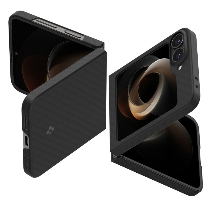 Spigen Airskin dėklas, skirtas Samsung Galaxy Z Flip 6 - juodas
