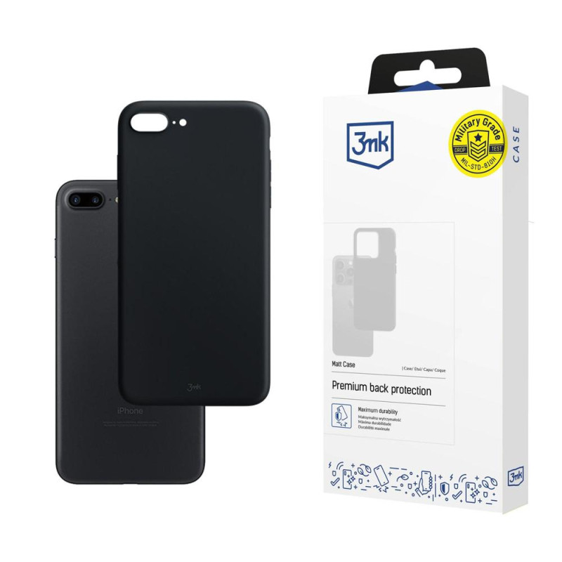 3mk matinis dėklas, skirtas iPhone 7 Plus / 8 Plus – juodas
