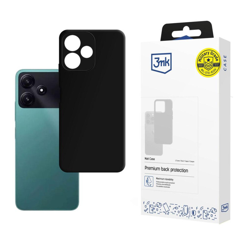 3mk matinis dėklas, skirtas Xiaomi Poco M6 Pro 5G – juodas