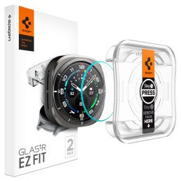 „Spigen Glas.TR EZ Fit“ grūdintas stiklas, skirtas „Samsung Galaxy Watch Ultra“ (47 mm) – skaidrus (2 pakuotės)