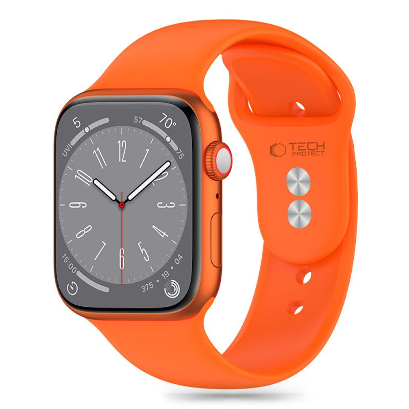 Tech-Protect silikoninis dirželis Apple Watch 4 / 5 / 6 / 7 / 8 / 9 / SE / ULTRA 1 / 2 (42 / 44 / 45 / 49 mm) - oranžini...