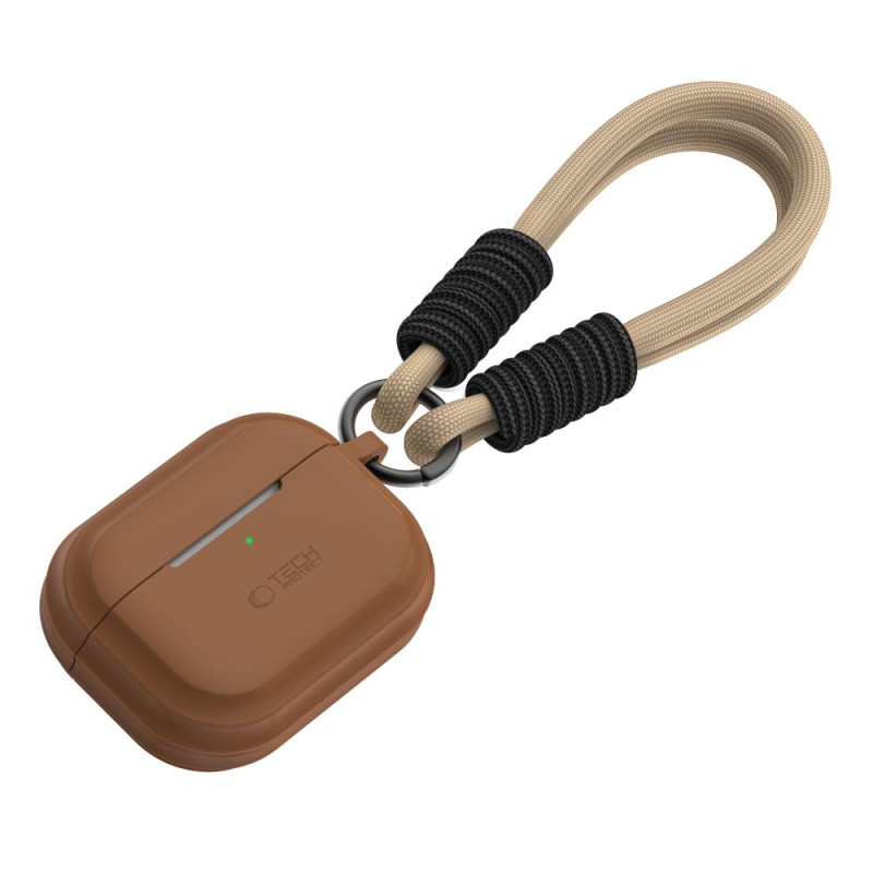 Tech-Protect silikoninis virvės dėklas, skirtas Apple AirPods Pro 1/ 2 – rudas