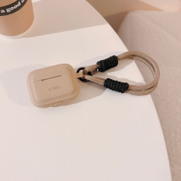 Tech-Protect silikoninis virvės dėklas, skirtas Apple AirPods Pro 1/ 2 – šviesiai rudas