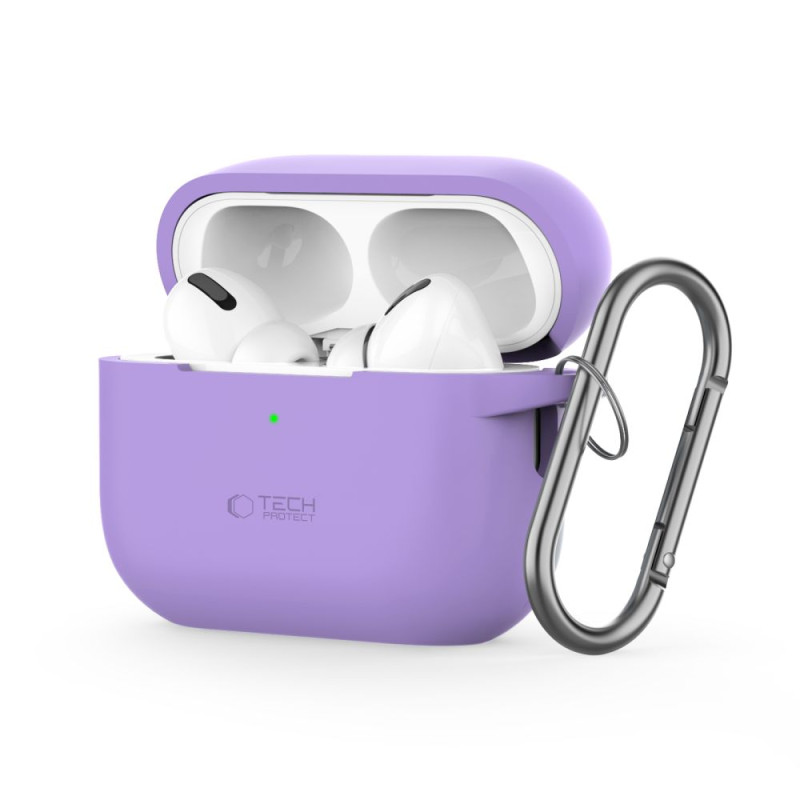 Tech-Protect Silicone Hook dėklas, skirtas Apple AirPods Pro 1/ 2 - violetinė