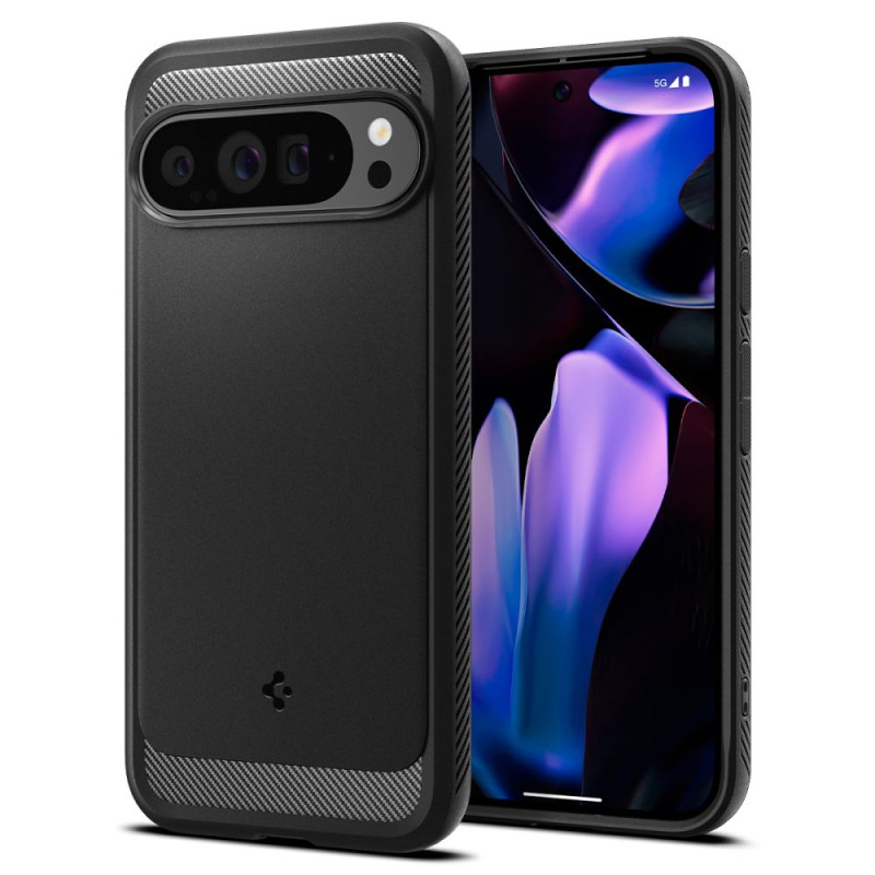 Spigen Rugged Armor dėklas, skirtas Google Pixel 9 Pro XL – juodas