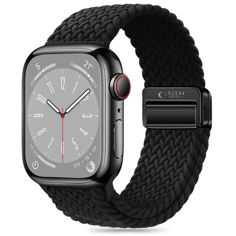 Tech-Protect Nylonmag dirželis, skirtas Apple Watch 4/ 5/ 6/ 7/ 8/ 9/ SE (38/ 40/ 41mm) – juodas