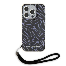 Karl Lagerfeld Zebra With Cord dėklas, skirtas iPhone 15 Pro Max - violetinė