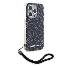 Karl Lagerfeld Zebra With Cord dėklas, skirtas iPhone 15 Pro Max - violetinė