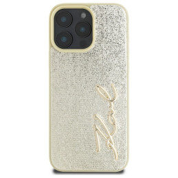Karl Lagerfeld Metal Signature dėklas, skirtas iPhone 16 Pro Max - auksinis