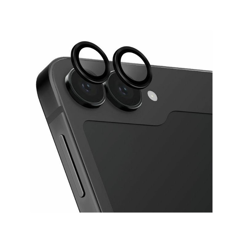 UNIQ Optix aliuminio grūdintas stiklas objektyvui su aplikatoriumi Samsung Galaxy Z Flip 6 - juodas