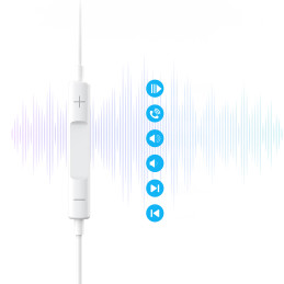 Choetech USB-C 1,2m į ausis įdedamos ausinės – baltos