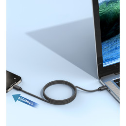 Choetech XCC-1054 240 W laidas su Power Delivery 3.1 USB-C magnetiniu 1,2 m - juodas