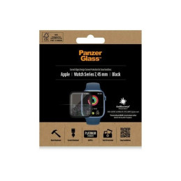 PanzerGlass Lenktas grūdintas stiklas, skirtas Apple Watch 7 45mm - juodas