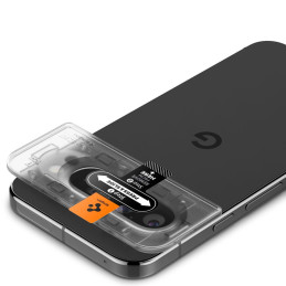 „Spigen Optik.tR Ez Fit“ fotoaparato grūdintas stiklas, skirtas „Google Pixel 9 Pro“ (2 pakuotės)
