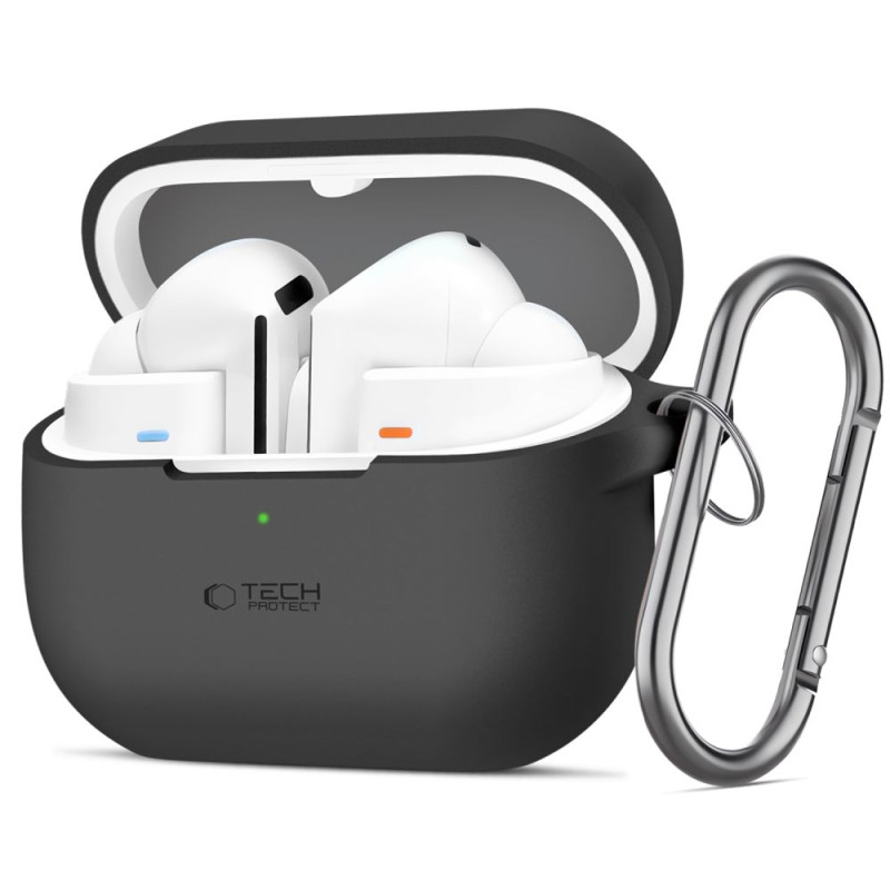 Tech-Protect Silicone Hook dėklas, skirtas Samsung Galaxy Buds 3 / 3 Pro - juodas