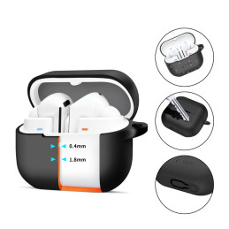 Tech-Protect Silicone Hook dėklas, skirtas Samsung Galaxy Buds 3 / 3 Pro - juodas