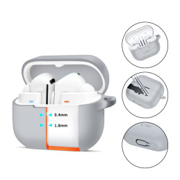 Tech-Protect Silicone Hook dėklas, skirtas Samsung Galaxy Buds 3 / 3 Pro - pilkas