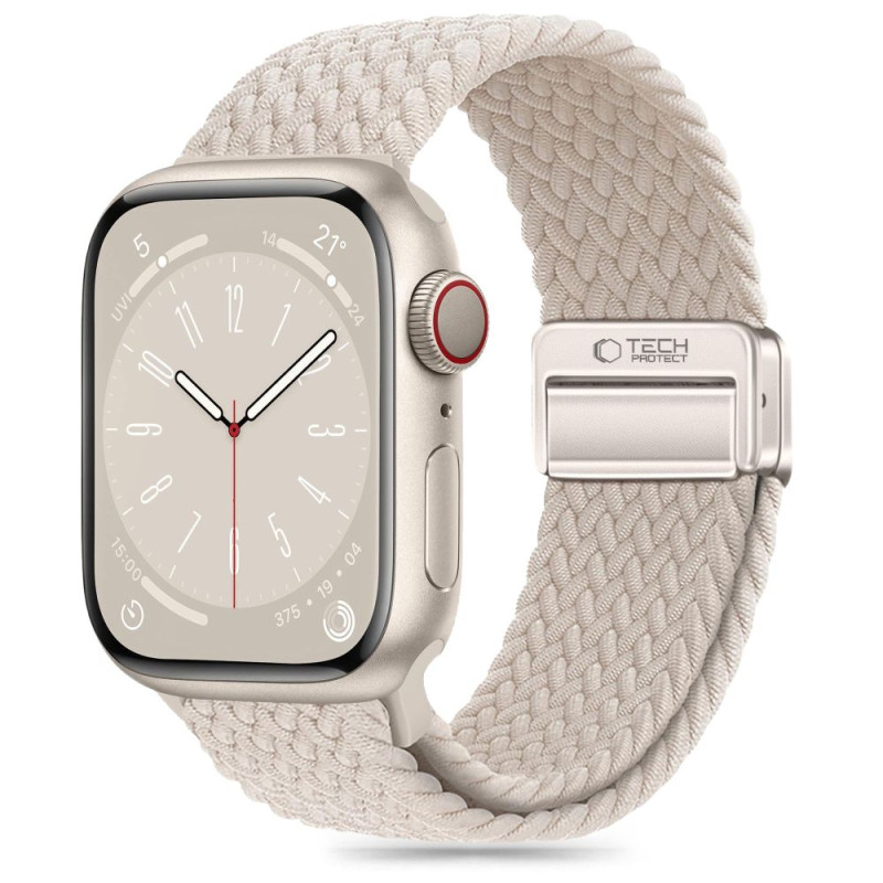 Tech-Protect Nylonmag dirželis, skirtas Apple Watch 4 / 5 / 6 / 7 / 8 / 9 / SE (38 / 40 / 41 mm) - smėlio spalvos