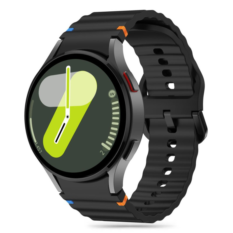Tech-Protect silikoninis sportinis dirželis, skirtas Samsung Galaxy Watch 4/ 5/ 5 Pro/ 6/ 7/ FE – juodas
