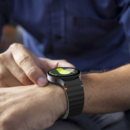 Tech-Protect silikoninis sportinis dirželis, skirtas Samsung Galaxy Watch 4/ 5/ 5 Pro/ 6/ 7/ FE – juodas