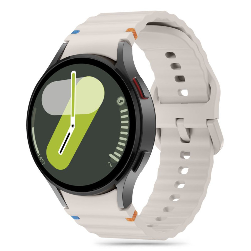 Tech-Protect silikoninis sportinis dirželis, skirtas Samsung Galaxy Watch 4/ 5/ 5 Pro/ 6/ 7/ FE – smėlio spalvos